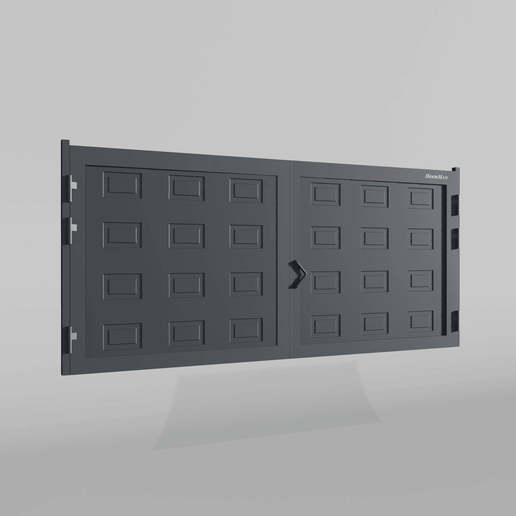 Распашные ворота DoorHan 4800х1700 цвета RAL 7016 (антрацит) с дизайном «филенка» без автоматики
